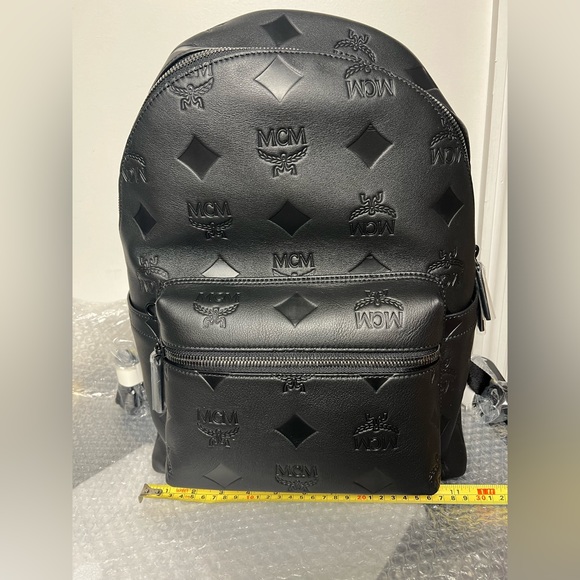 MCM Stark Visetos Embossed Leather Medium Backpack - Picture 6 of 8